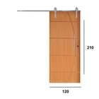 Porta Correr 5 Trilhos Soft Aparente Puxador Tubo 60cm 120x21