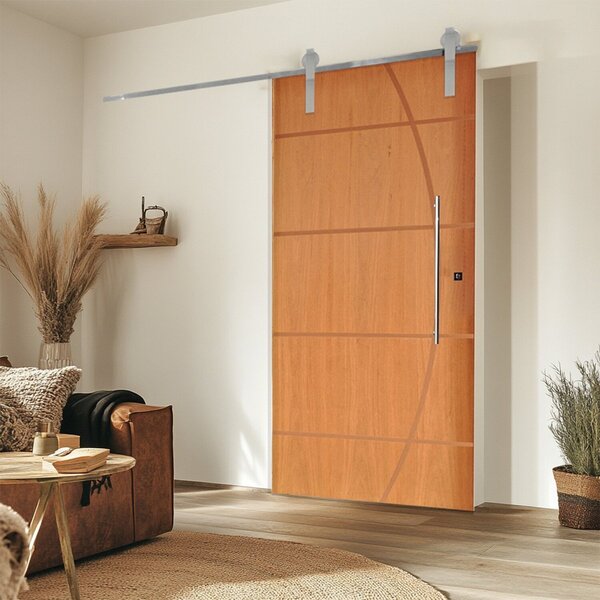 Porta Correr 5 Trilhos Soft Aparente Puxador Tubo 60cm 120x21