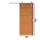 Porta Correr 6 Trilhos Soft Aparente Puxador Tubo 60cm 92x210