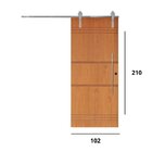 Porta Correr 7 Trilhos Soft Aparente Puxador Tubo 60cm 102x21