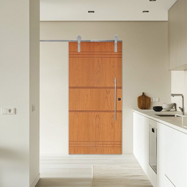 Porta Correr 7 Trilhos Soft Aparente Puxador Tubo 60cm 82x210