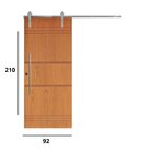 Porta Correr 7 Trilhos Soft Aparente Puxador Tubo 60cm 92x210