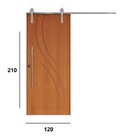 Porta Correr 9 Trilho Soft Aparente Puxador Tubo 60cm 120cm X