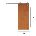 Porta Correr 9 Trilho Soft Aparente Puxador Tubo 60cm 120cm X