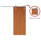 Porta Correr 9 Trilho Soft Aparente Puxador Tubo 60cm 92cm X