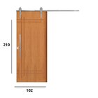 Porta Correr 9 Trilhos Soft Aparente Puxador Tubo 60cm 102x21