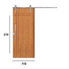 Porta Correr 9 Trilhos Soft Aparente Puxador Tubo 60cm 110x21