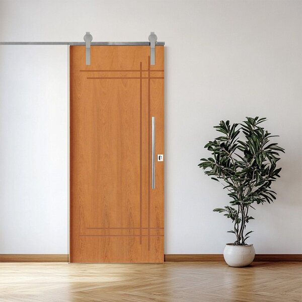 Porta Correr 9 Trilhos Soft Aparente Puxador Tubo 80cm 110x21