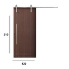 Porta Correr Frisada Trilho Soft Aparente Puxador Tubo 60cm 1