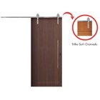 Porta Correr Frisada Trilho Soft Aparente Puxador Tubo 80cm 7