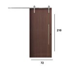 Porta Correr Frisada Trilho Soft Aparente Puxador Tubo 80cm 7