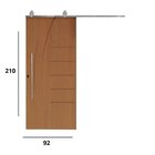 Porta Correr Pmf-134 Trilho Soft Aparente Puxador Tubo 80cm 9