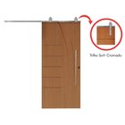 Porta Correr Pmf-134 Trilho Soft Aparente Puxador Tubo 80cm 9