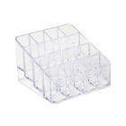 Porta Cosméticos com 16 Divisórias Plástico Cristal 7,5x11,2x11,2cm Dello
