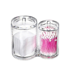 Porta Cotonete E Algodão Organizador Duplo Com Tampa