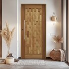 Porta Couro Em Pé Batente 14 Puxador Tubo 80 Cm 92 X 210  Rod