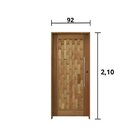 Porta Couro Em Pé Com Visor 210x92cm Batente 14cm Com Puxador