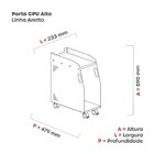 Porta Cpu Alto 590x233x479mm P25 Walnut/preto