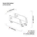 Porta Cpu Com Rodízios Aretto Pandin Móveis Nogueira Casablan