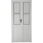 Porta De Abrir 2 Folhas Com Postigo Alumínio Branco - 210x120