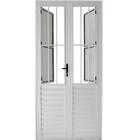 Porta De Abrir 2 Folhas Com Postigo Alumínio Branco - 210x150