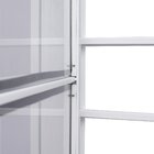 Porta De Aço Com Postigo 215x83cm Com Grade Quadriculada E Vi