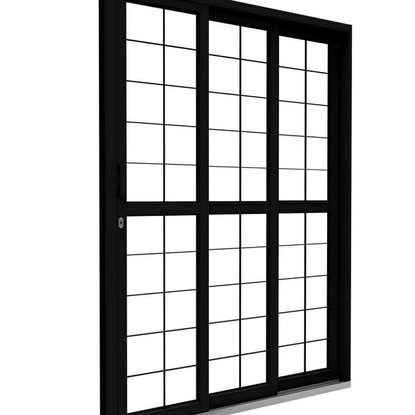 Porta De Aço Correr Lateral 3 Folhas Com Grade Quadrada 213x150 Riobras ...