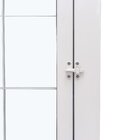 Porta De Aço De Correr E Postigo 215x160cm 2 Folhas Com Grade