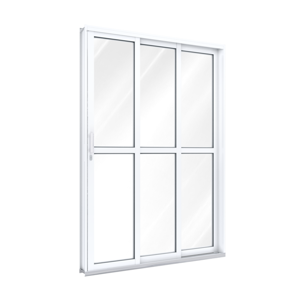 Porta De Aço De Correr Lateral Com Travessa 2 Folhas Móveis E 1 Fixa - 213X200X13 Abertura Direita