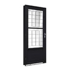 Porta De Aço De Giro Com Postigo E Grade Quadrada 215x90cm Fa