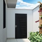 Porta De Aço De Giro Laminada 215x76cm Facilitá Lucasa Preto