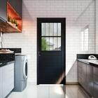 Porta De Aço Gold Galvanizado Preto Postigo Esquerda - 215x85