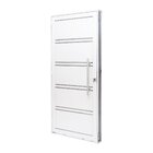 Porta De Aço Lambri 215x100cm Com Friso E Puxador Inox Batent