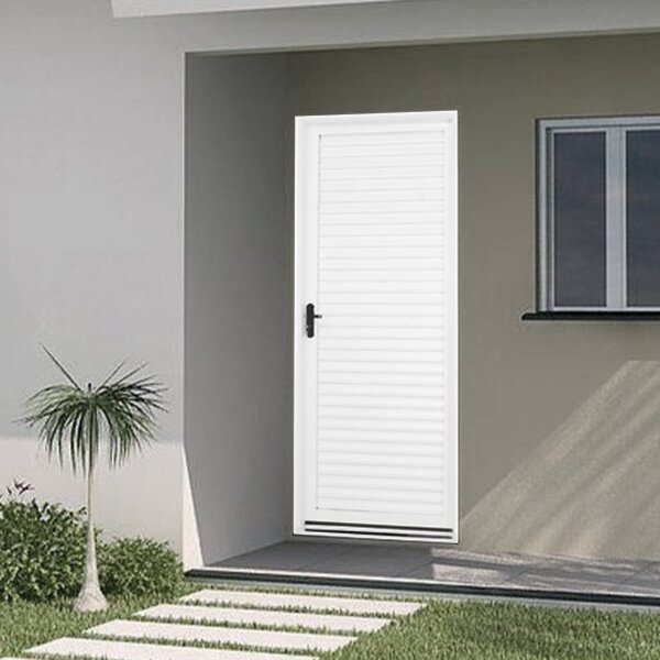 Porta De Aço Laminada 215x75cm Minas Sul Mgm Abertura Direita