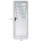 Porta de Aço Laminada 215x85cm Com Basculas e Vidro Mini Bore