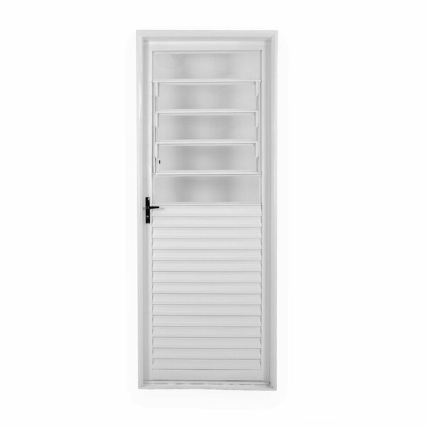 Porta De Aço Laminada Mista Horizontal 215x75cm Minas Sul Mgm