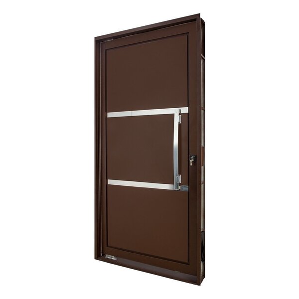 Porta De Aço Pivotante 219x108cm Ideal Crv Esquadrias Abertur