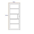 Porta De Aço Social Slim 215x95x12cm Com Puxador Pequeno Idea