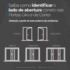 Porta De Alumínio 02 Folhas Com Vidro Temperado Branca - 210x