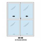 Porta De Aluminio 02 Folhas Móveis Maxx Branca - 210x120