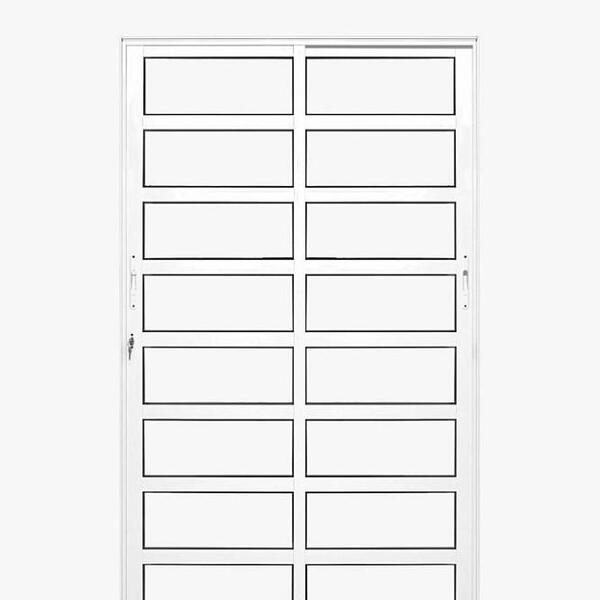 Porta De Alumínio 02 Folhas Móveis Travessa Maxx Branca - 210