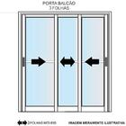 Porta De Aluminio 03 Folhas Móveis Maxx Branco - 210x220