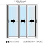 Porta De Aluminio 03 Folhas Móveis Maxx Preto - 210x120