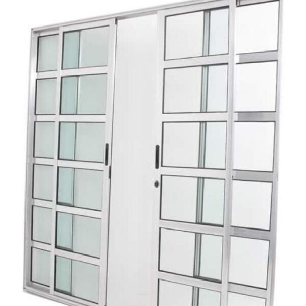 Porta De Alumínio 04 Folhas Travessa Maxx Branca - 210x200