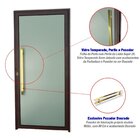 Porta De Aluminio 210x100cm Com Puxador Super Murano Marrom C