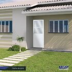 Porta De Alumínio 210x60cm Com 2 Vidros Lisos Linha Solida Mgm