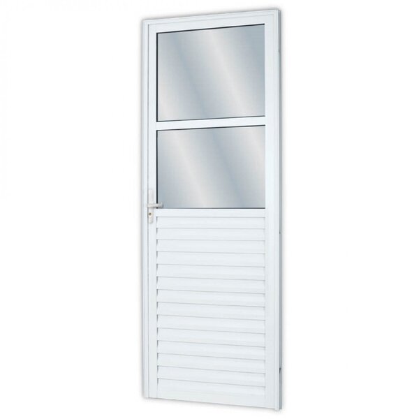 Porta De Alumínio 210x60cm Com 2 Vidros Mini Boreal Linha Sol