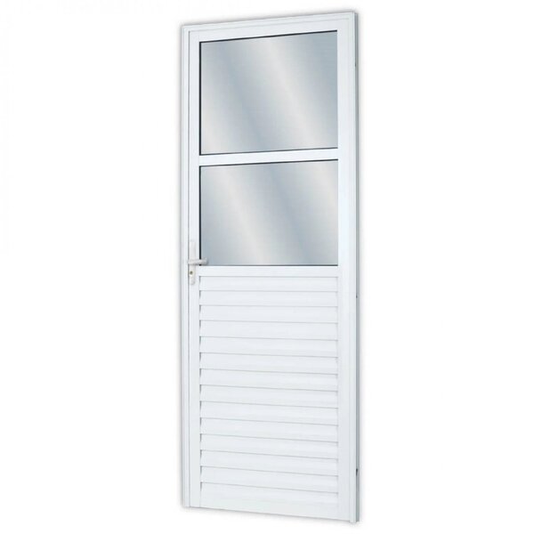 Porta De Alumínio 210x70cm Com 2 Vidros Mini Boreal Linha Sol