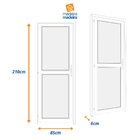 Porta De Aluminio 210x85cm Vidro Duplo Branco