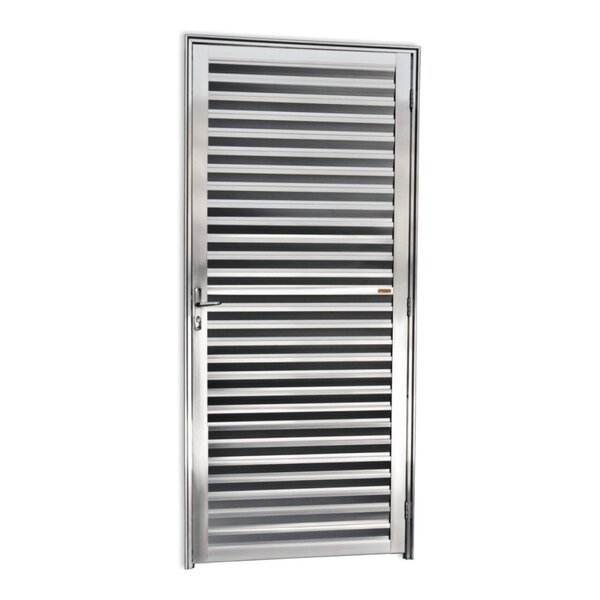 Porta De Alumínio 210x86cm Anodizado Brilhante Super Brimak A